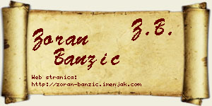 Zoran Banzić vizit kartica